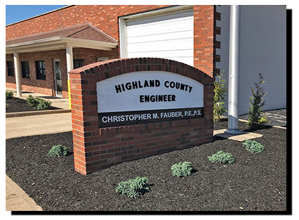 Highland County Engineer Office Sign